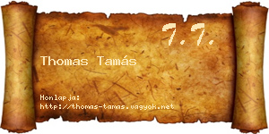Thomas Tamás névjegykártya